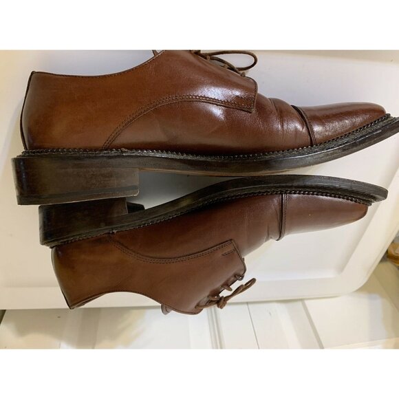 Olivier Men’s Sz 9 1/2 D Brown Cap Shoe Very Fine Leather Made In Italy - Picture 7 of 10